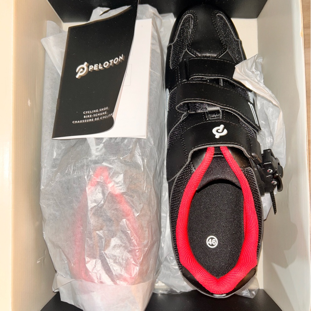 Peloton Black and Red Cycling Footwear